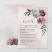 Carte D'accompagnement cannelle rose rose blanc détails floraux (Devant / Derrière)