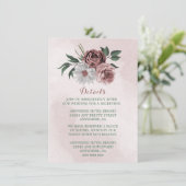 Carte D'accompagnement cannelle rose rose blanc détails floraux (Debout devant)