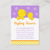 Carte D'accompagnement Caoutchouc Jaune et pourpre Afficher douche (Devant)