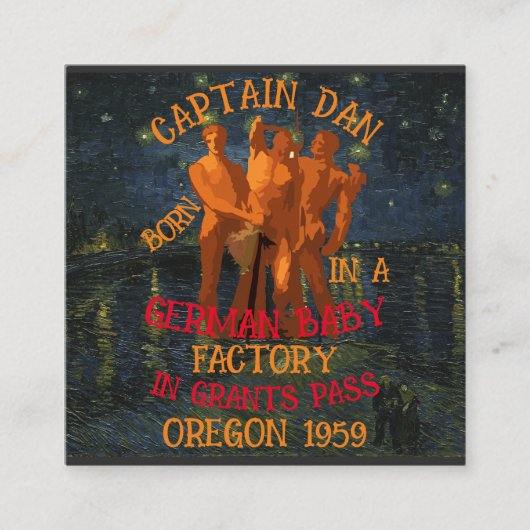 Carte D'accompagnement Capitaine Dan né Allemand Baby Factory Grants Pass (Devant)
