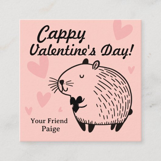 Carte D'accompagnement Cappy Saint-Valentin | Capybara Saint-Valentin (Devant)
