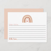 Carte D'accompagnement Capsule Temporelle Anniversaire 1 An Thème Bohème (Devant / Derrière)