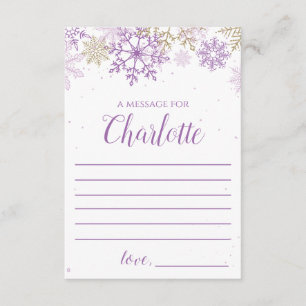 Carte D'accompagnement Capsule temporelle de Winter Onederland violet or