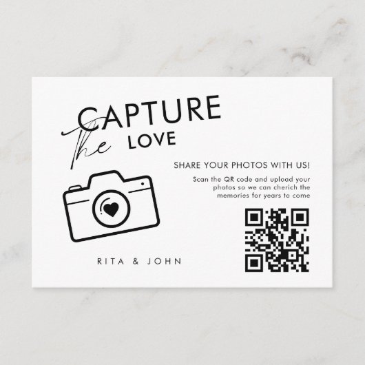 Carte D'accompagnement Capture de script moderne Le code QR d'amour (Devant)