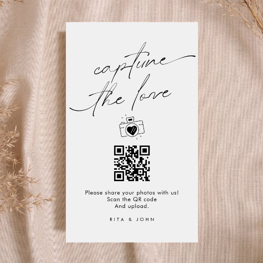 Carte D'accompagnement Capture de script moderne Le code QR d'amour