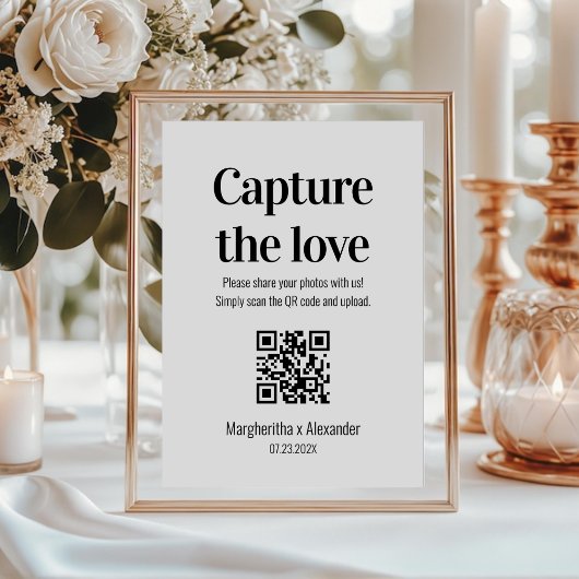 Carte D'accompagnement Capture de script moderne Le code QR d'amour