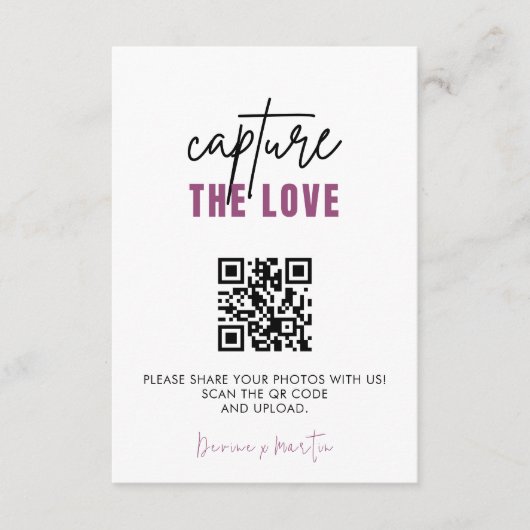 Carte D'accompagnement Capture de script moderne Le code QR d'amour (Devant)