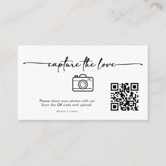 Carte D'accompagnement Capture de script moderne Le code QR d'amour (Devant)