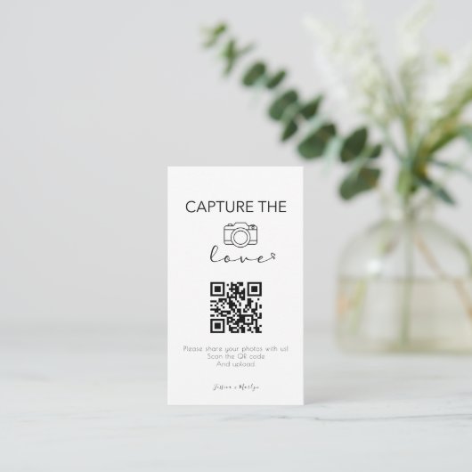 Carte D'accompagnement Capture de script moderne Le code QR d'amour (Debout devant)