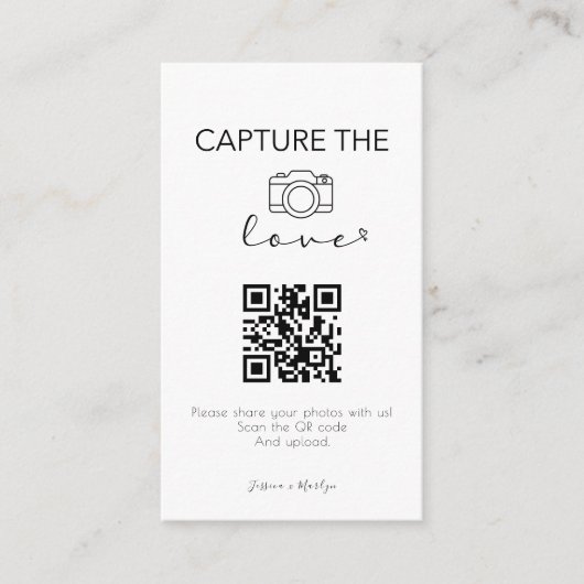 Carte D'accompagnement Capture de script moderne Le code QR d'amour (Devant)