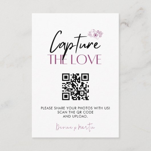 Carte D'accompagnement Capture de script moderne Le code QR d'amour (Devant)