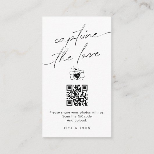 Carte D'accompagnement Capture de script moderne Le code QR d'amour (Devant)