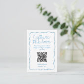 Carte D'accompagnement Capture Partager Photos QR Code Vague Cadre bleu (Debout devant)