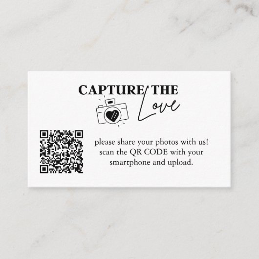 Carte D'accompagnement Capture personnalisée Le code Qr Mariage d'amour (Devant)