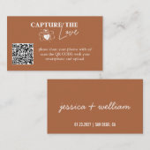 Carte D'accompagnement Capture personnalisée Le code Qr Mariage d'amour (Devant / Derrière)