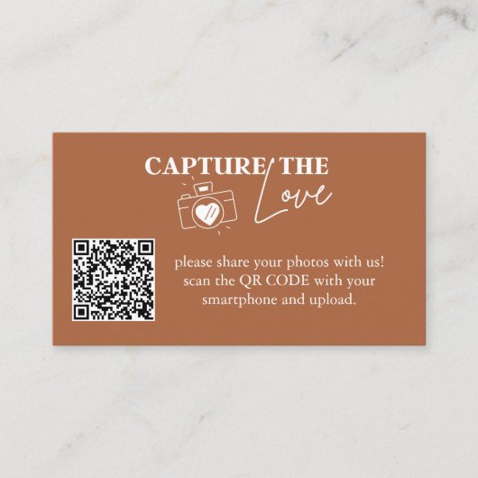 Carte D'accompagnement Capture personnalisée Le code Qr Mariage d'amour (Devant)