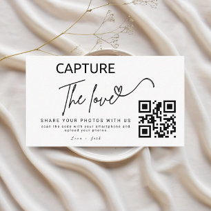 Carte D'accompagnement Capture personnalisée Le code Qr Mariage d'amour