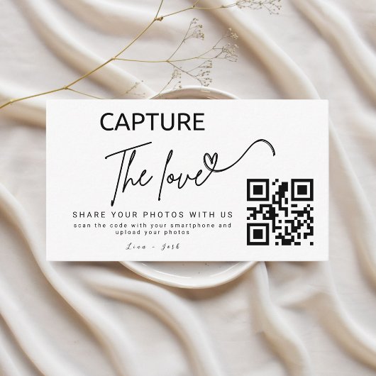 Carte D'accompagnement Capture personnalisée Le code Qr Mariage d'amour