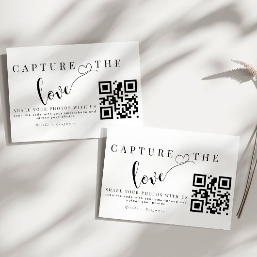 Carte D'accompagnement Capture personnalisée Le code Qr Mariage d'amour
