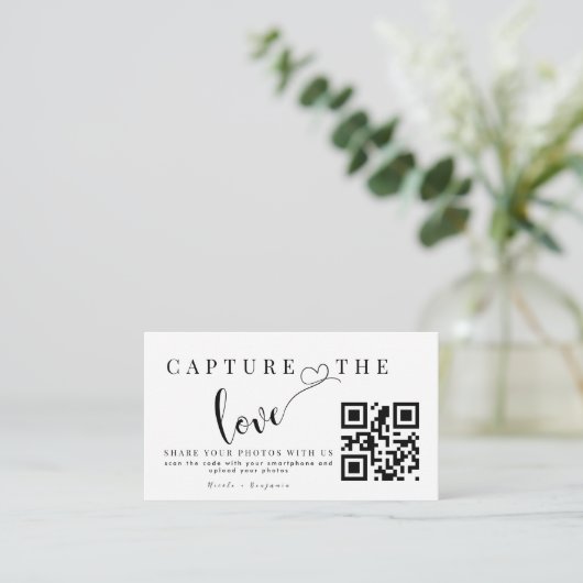 Carte D'accompagnement Capture personnalisée Le code Qr Mariage d'amour (Debout devant)
