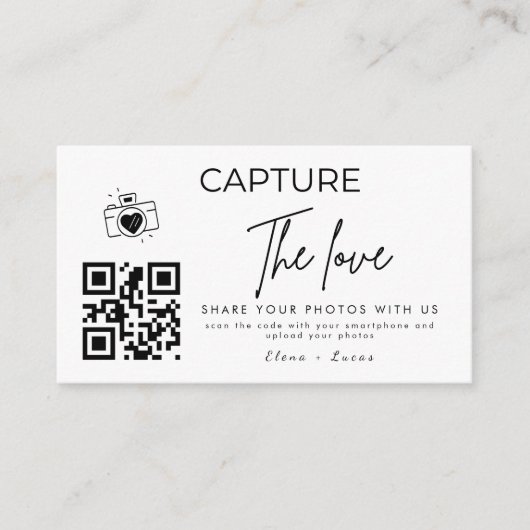 Carte D'accompagnement Capture Personnalisée Mariage Amour Code Qr (Devant)