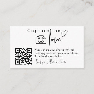Carte D'accompagnement Capturer le code QR de l'amour, enseignes de photo