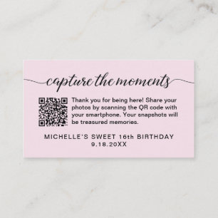 Carte D'accompagnement Capturer les moments Code QR partage de photos ros