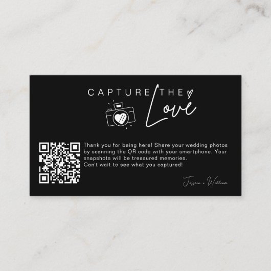 Carte D'accompagnement Capturez l'amour Code Qr de photo de mariage moder (Devant)