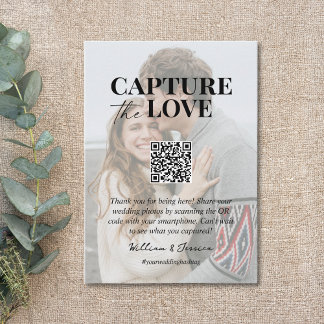 Carte D'accompagnement Capturez l'amour code QR partage photo mariage