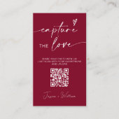 Carte D'accompagnement Capturez l'amour mariage moderne Code Qr (Devant)