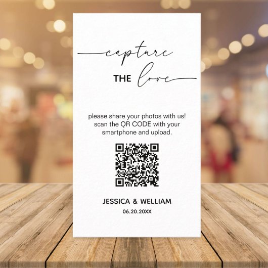 Carte D'accompagnement Capturez l'amour mariage moderne Code Qr