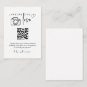 Carte D'accompagnement Capturez le code QR d'amour, Signes photo Mariages (Devant / Derrière)