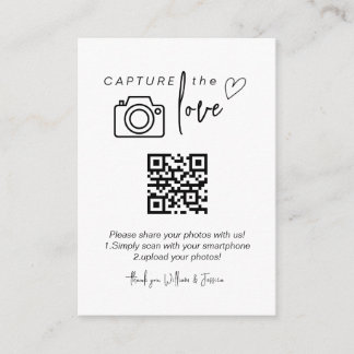 Carte D'accompagnement Capturez le code QR d'amour, Signes photo Mariages