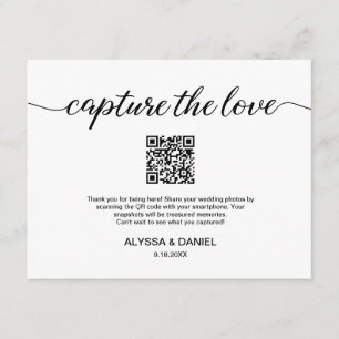Carte D'accompagnement Capturez le code QR de partage de photos de mariag