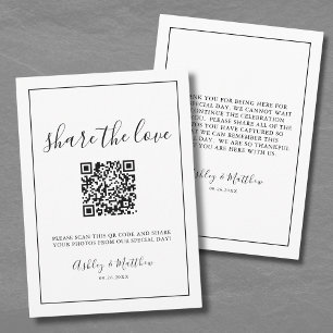 Carte D'accompagnement Capturez le Mariage de l'invité d'amour Photo QR C