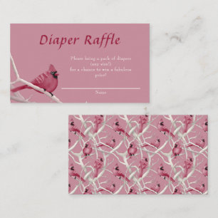 Carte D'accompagnement Cardinal rose Baby shower Déchets Raffle