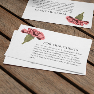 Carte D'accompagnement Carnation rose Luxe Floral moderne