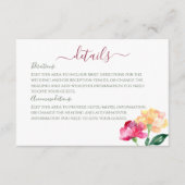 Carte D'accompagnement Carnations & Forget Me Nots Détails du Mariage (Devant)