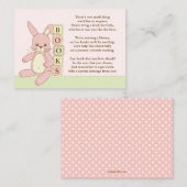 Carte D'accompagnement Carnet de Baby showers de lapin rose Insérer une c (Devant / Derrière)