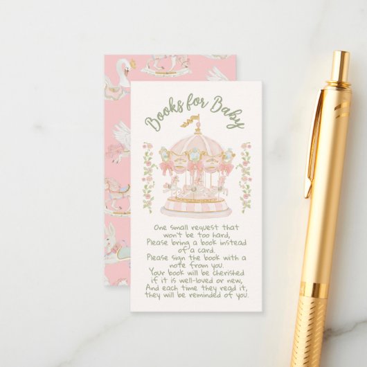 Carte D'accompagnement Carousel Merry-go-round livres pour bébé (Devant/Arrière en situation)