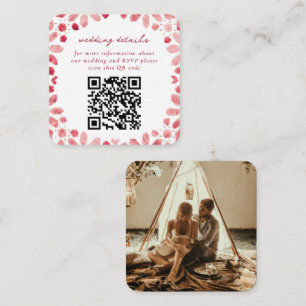 Carte D'accompagnement Carreaux Marocains Magenta Code QR Mariage