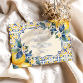 Carte D'accompagnement Carrelage italien bleu méditerranéen et mariage au