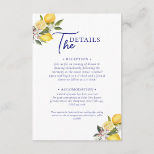 Carte D'accompagnement Carrelage Méditerranéen Italien & Mariage au Citro