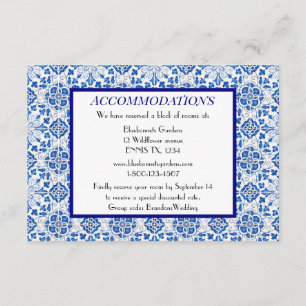 Carte D'accompagnement Carrelage portugais Mariage bleu Logement