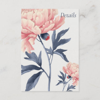 Carte D'accompagnement Cartão de detalhes casamento elegante e floral 