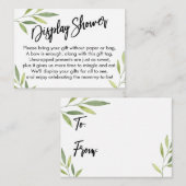 Carte D'accompagnement Carte-cadeau Baby shower à écran vert (Devant / Derrière)