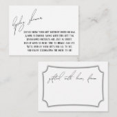 Carte D'accompagnement Carte-cadeau pour une douche avec un présentoir de (Devant / Derrière)