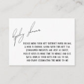 Carte D'accompagnement Carte-cadeau pour une douche avec un présentoir de (Devant)