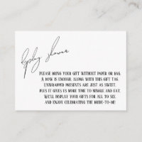 Carte-cadeau pour une douche de mariage avec un pr