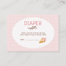 Carton de baby shower rose à motif gingham pour un